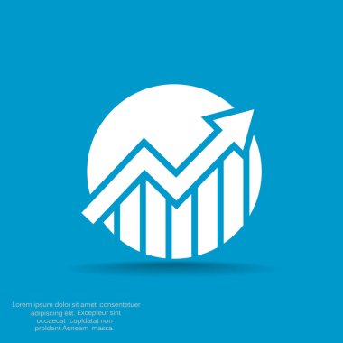 Yükselen grafik basit web simgesi
