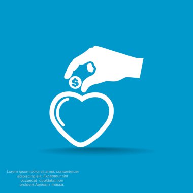 Kalp içine para koyarak el