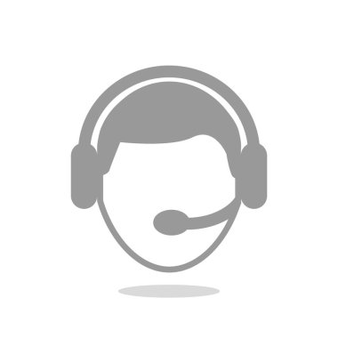 CallCenter operatör basit web simgesi