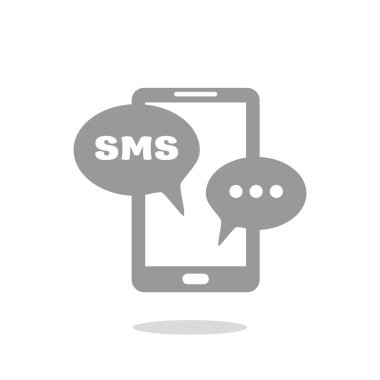 Sms kabarcıklar simgesi ile Smartphone
