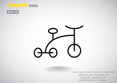 Bebek üç tekerlekli bisiklet basit simgesi