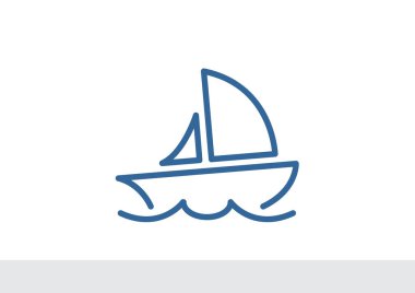 Basit çizgi yat simgesi