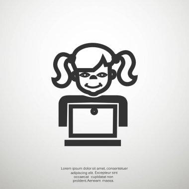 liseli kız ile laptop