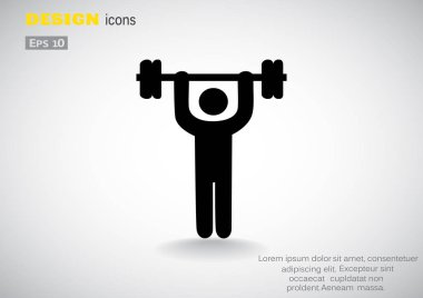 silhouette of weightlifter icon clipart