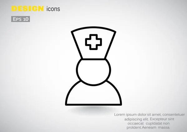 Zdravotní sestra jednoduchý ikona — Stockový vektor