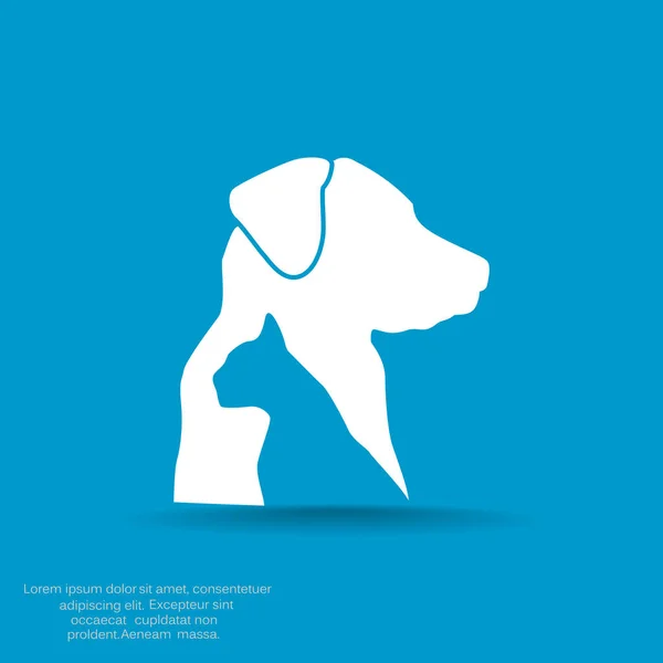 Icona veterinaria per cani e gatti — Vettoriale Stock