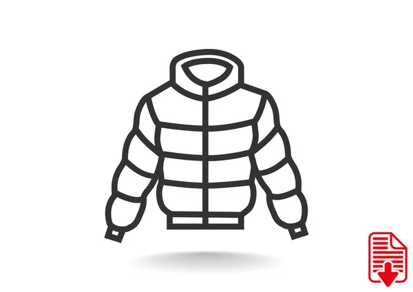 Winter jacket flat icon — Stock Vector