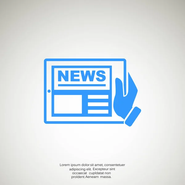 Hand innehav tablett med nyheter — Stock vektor