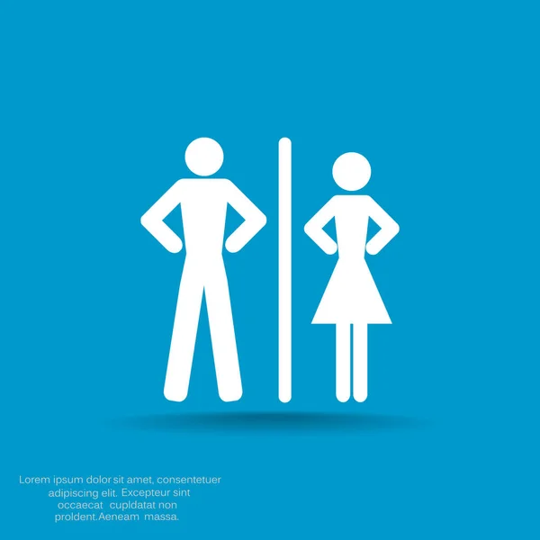 WC pictogram met gender tekenen — Stockvector