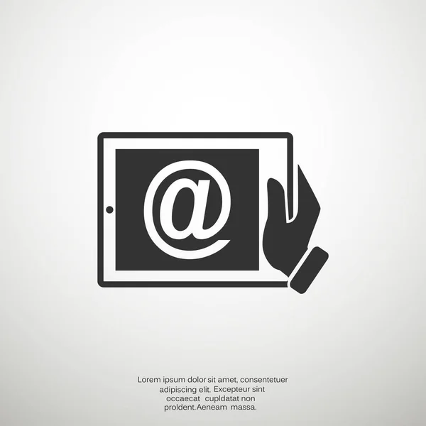 Digital tablet with email sign — Stock Vector