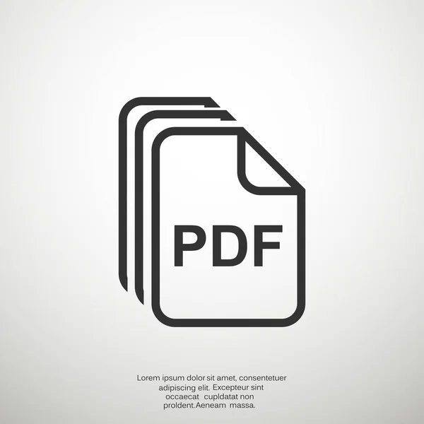 Pdf ファイルの簡単な web アイコン — ストックベクタ