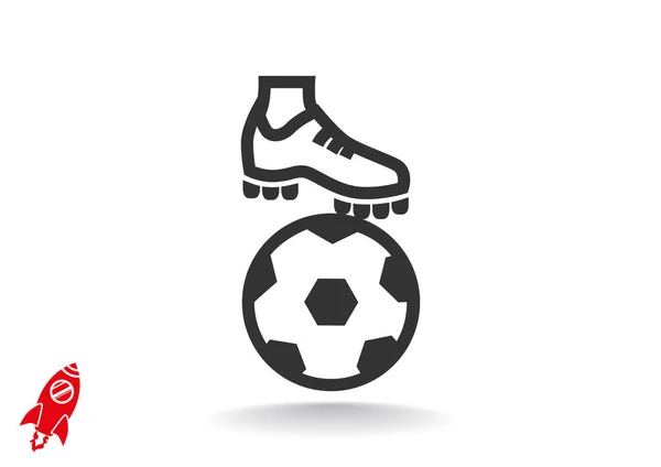 Bota de futebol com bola — Vetor de Stock