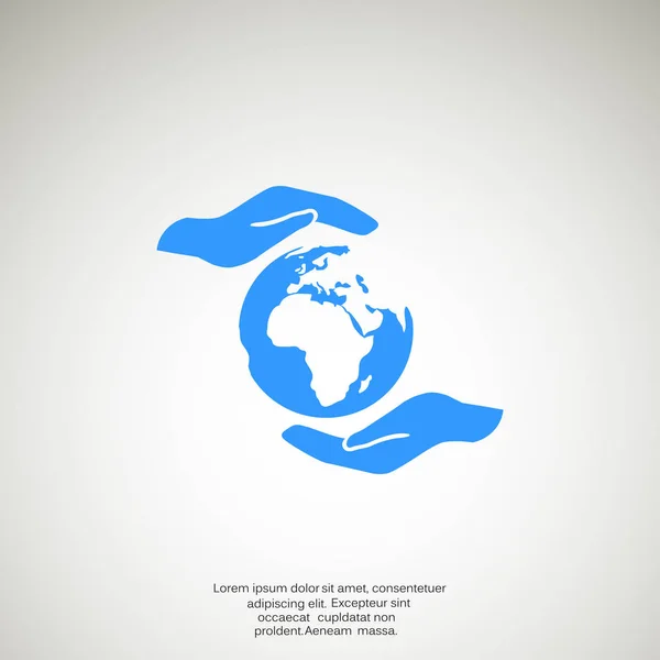 Earth insurance web icon — Stock Vector