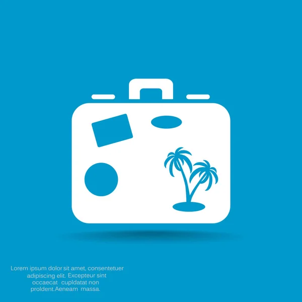 Turistické kufr jednoduchý web ikony — Stockový vektor