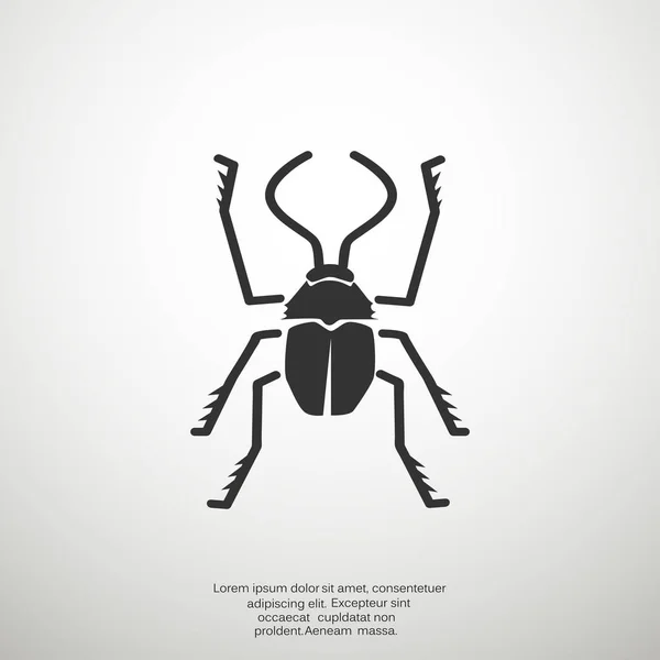 Símbolo de Bug com besouro contorno — Vetor de Stock