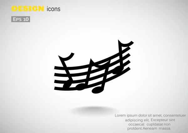 Muzieknoten pictogram — Stockvector