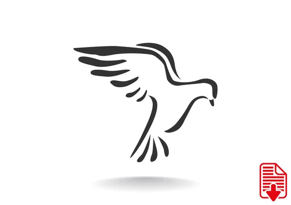 Icône web colombe — Image vectorielle