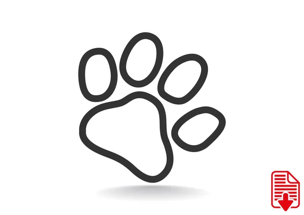 Perro pata pista simple icono — Vector de stock