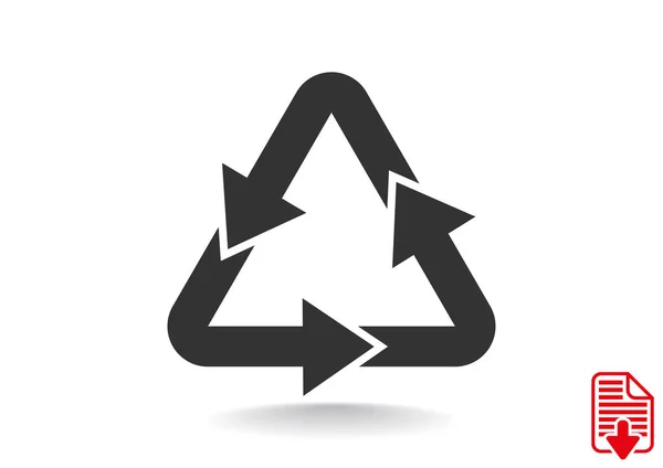 Simbolo di riciclaggio dei rifiuti con frecce — Vettoriale Stock