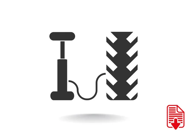 Air pump and tire web icon — Stock Vector