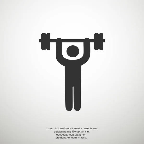 Silhouette of weightlifter icon — Stock Vector