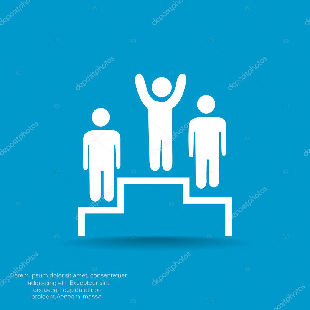 Winners podium icon, vector illustration