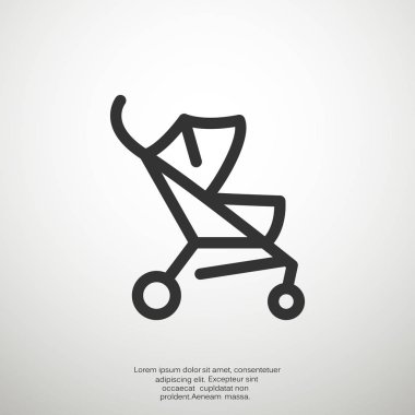 Basit bebek arabası anahat web simgesi