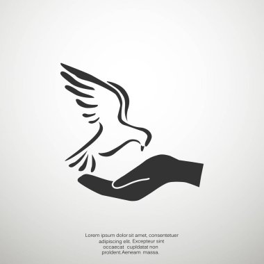 Güvercin el simgesi ile