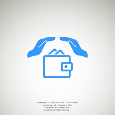 Eller web simgesi ile cüzdan