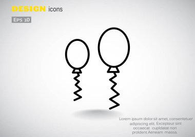 Basit balonlar anahat simgesini