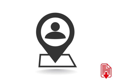 İnsan konum işaretçisi basit simgesine