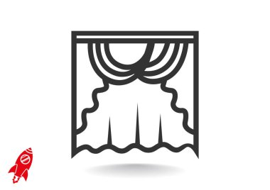 Pencere perde düz simgesi