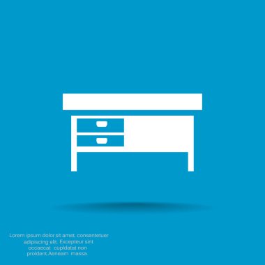 wooden table icon clipart