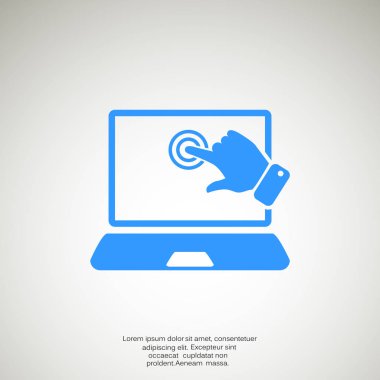 Dokunmatik ekranda dizüstü web simgesi