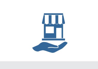 Dükkanı el web simgesi üzerinde