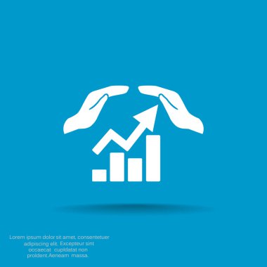 Eller simgesini içeren yükselen grafiği