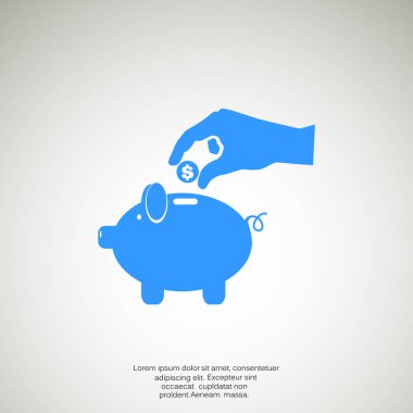 piggy banka para bırakarak el