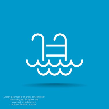 Dalgalar simgesi ile havuzu merdiveni