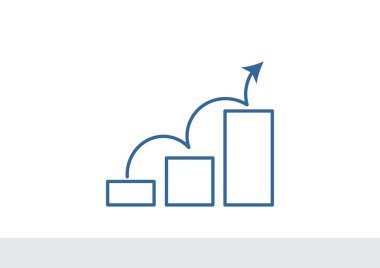 Grafik simgesi üzerinde Eğri ok