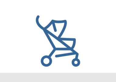 Basit bebek arabası anahat web simgesi