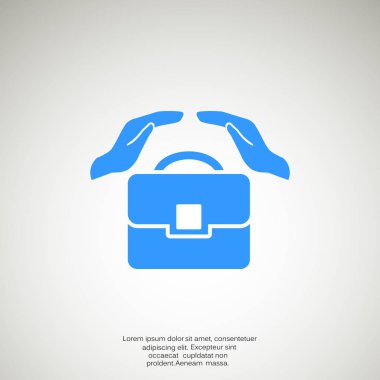 iş tulumu ve eller simgesini