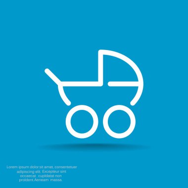Basit bebek arabası anahat web simgesi