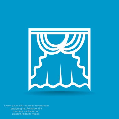 Pencere perde düz simgesi