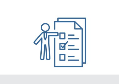 İşadamı denetim listesi simgesi