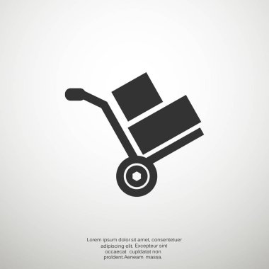 El arabası ile kutuları simge