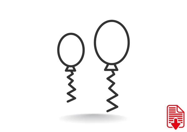 Eenvoudige ballonnen overzicht pictogram — Stockvector