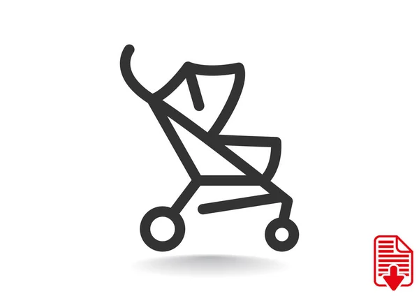 Einfache Kinderwagen umreißen Web-Symbol — Stockvektor