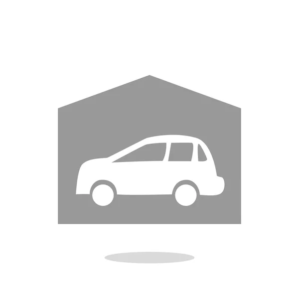 Garaż z prostego ikonę samochodu — Wektor stockowy
