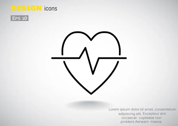 Icono web latidos del corazón — Vector de stock