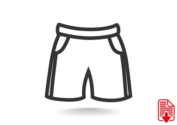 Pantalones cortos icono plano — Vector de stock